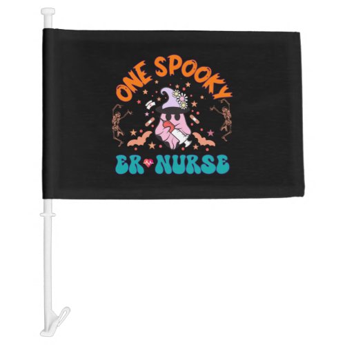 Halloween ER Nurse _ One Spooky ER Nurse Car Flag