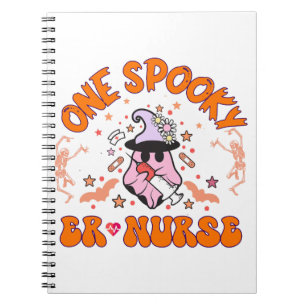 Halloween ER Nurse - One Spooky ER Nurse, skeleton Notebook