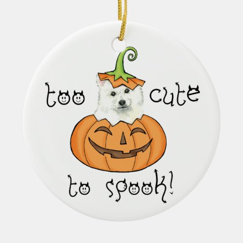 Halloween Eskie Ceramic Ornament