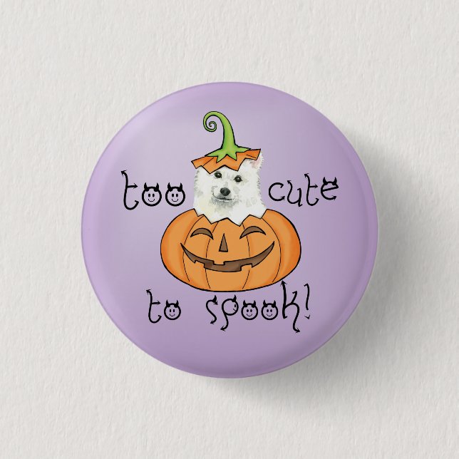 Halloween Eskie Pinback Button (Front)