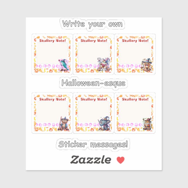  Halloween-esque 4" x 4" Custom-Cut Vinyl Stickers (Sheet)