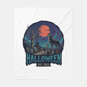 Halloween Est Howling Wolf Red Moon Zombie Hand_1 Fleece Blanket
