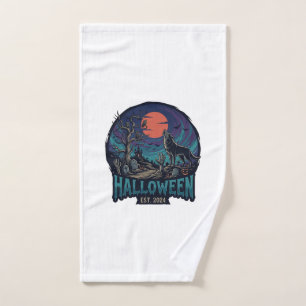 Halloween Est Howling Wolf Red Moon Zombie Hand_1 Hand Towel