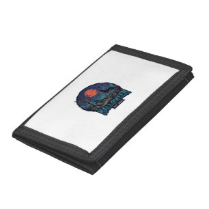 Halloween Est Howling Wolf Red Moon Zombie Hand_1 Tri-fold Wallet