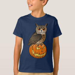 Halloween Eurasian Eagle Owl Kids' Hanes TAGLESS® T-Shirt