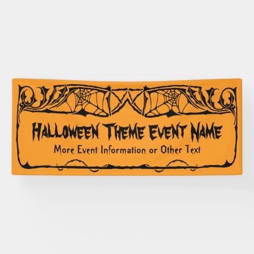 Halloween Event with scary spider web border  Banner