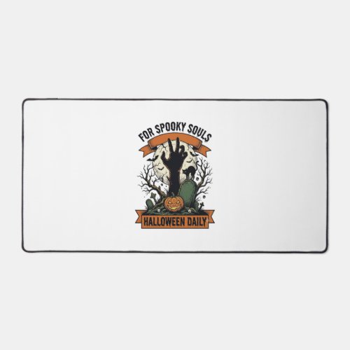 Halloween Everyday Shirt Vintage Spooky Hand Art_1 Desk Mat