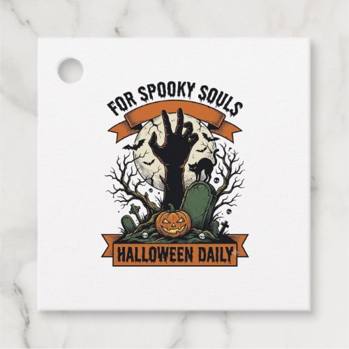 Halloween Everyday Shirt Vintage Spooky Hand Art_1 Favor Tags