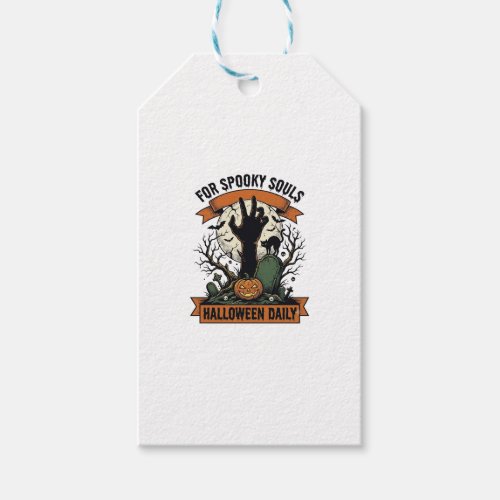 Halloween Everyday Shirt Vintage Spooky Hand Art_1 Gift Tags