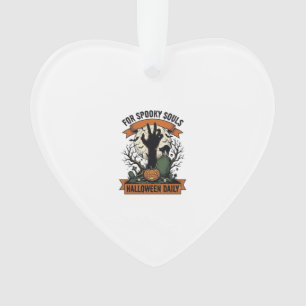 Halloween Everyday Shirt Vintage Spooky Hand Art_1 Ornament