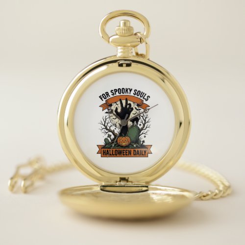 Halloween Everyday Shirt Vintage Spooky Hand Art_1 Pocket Watch