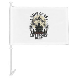 Halloween Everyday Shirt with Vintage Haunted Moon Car Flag