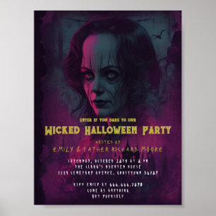 Halloween Evil Circus Clown Party Invitation Poster