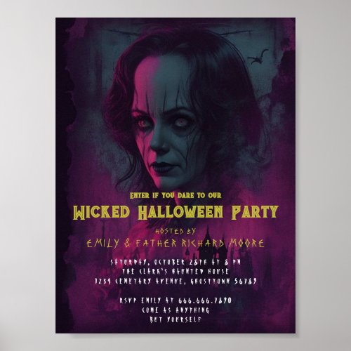 Halloween Evil Circus Clown Party Invitation Poster