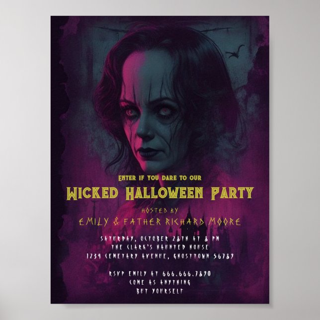 Halloween Evil Circus Clown Party Invitation Poster (Front)