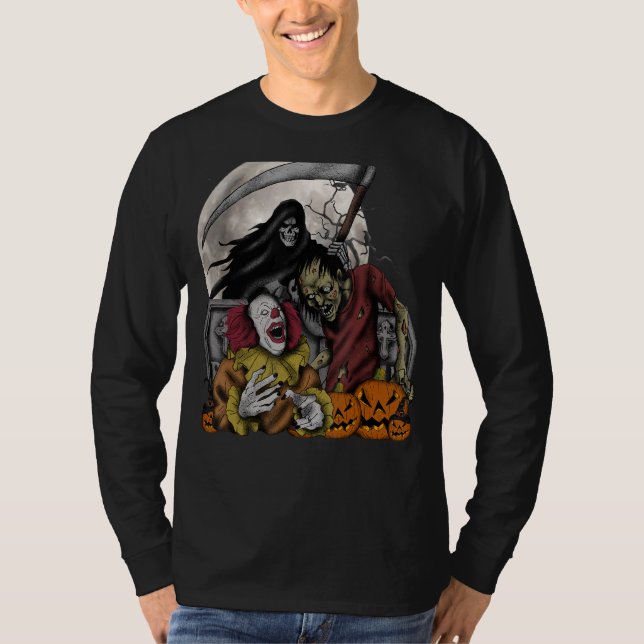 Halloween Evil Killer Demon Clown Horror T-Shirt (Front)