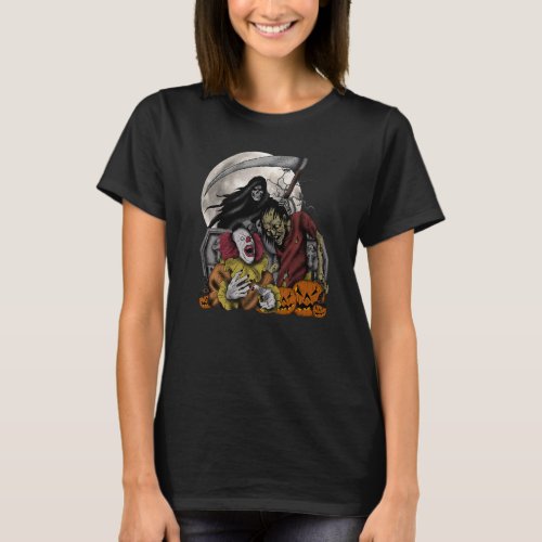 Halloween Evil Killer Demon Clown Horror T_Shirt