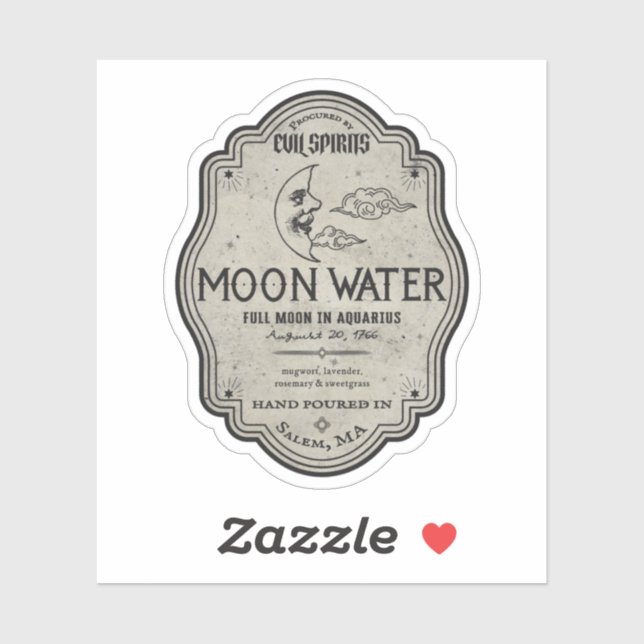 Halloween Evil Moon Water Magic Potion Sticker (Sheet)