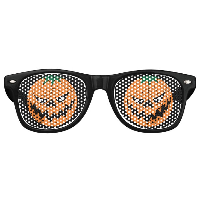 Halloween Evil Pumpkin Face Retro Sunglasses (Front)