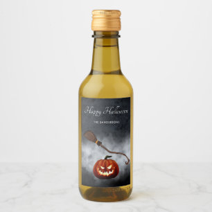 Halloween Evil Pumpkin Personalized Wine Label