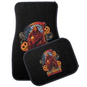 Halloween Evil skeleton, Pumpkin Car Floor Mat