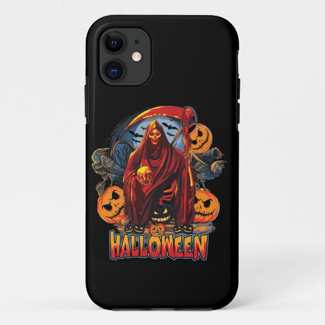 Halloween Evil skeleton, Pumpkin Case-Mate iPhone Case (Back)