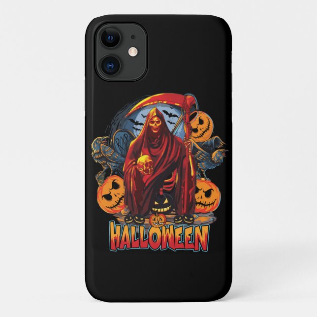 Halloween Evil skeleton, Pumpkin Case-Mate iPhone Case (Back)