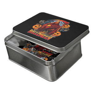 Halloween Evil skeleton, Pumpkin Jigsaw Puzzle