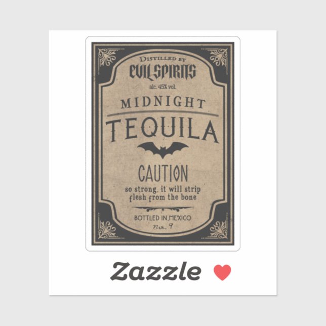 Halloween Evil Spirits Midnight Tequila Potion Sticker (Sheet)