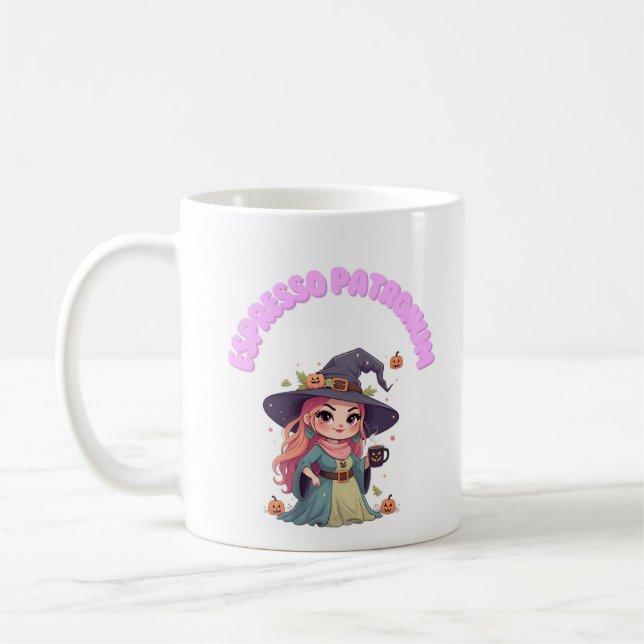 Halloween expresso patronum Mug 11 oz – Cute Spook (Left)