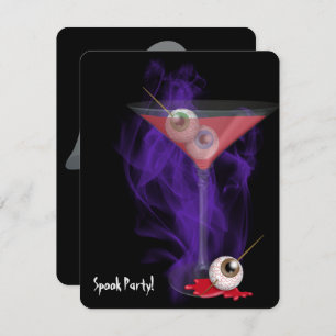 Halloween Eyeball Martini in purple smoke invite