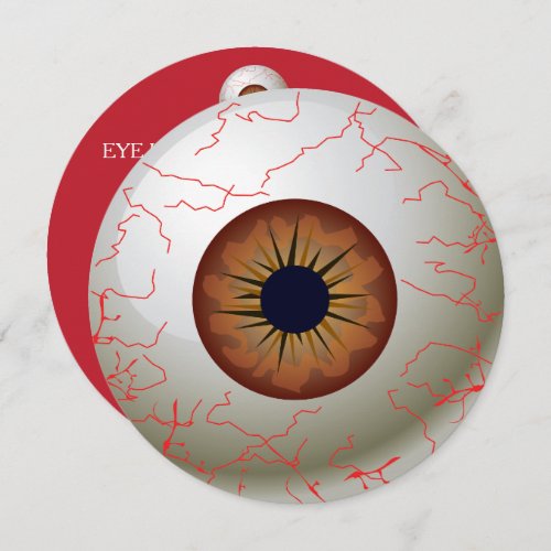 Halloween Eyeball Party Invitation Brown