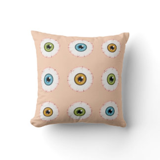 Halloween Eyeballs Bloodshot Eyes Colored Eyes Throw Pillow