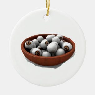 halloween eyeballs ceramic ornament