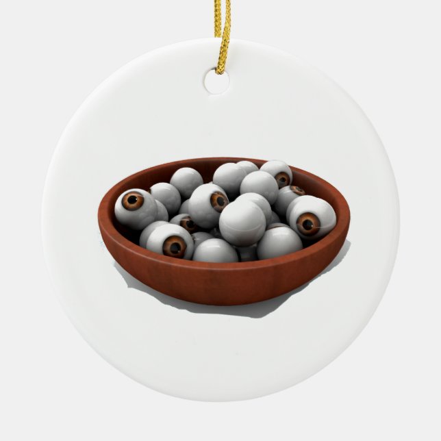 halloween eyeballs ceramic ornament (Front)
