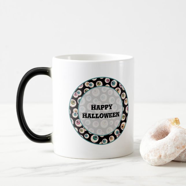 Halloween Eyeballs Color Morph Mug (With Donut)