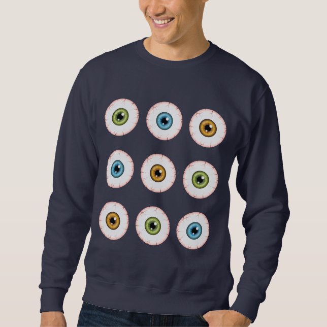 Halloween Eyeballs Colorful Eyes Bloodshot Eyes Sweatshirt (Front)
