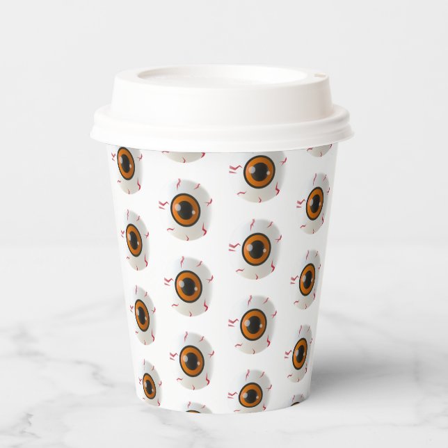 Halloween Eyeballs Paper Cups Size: 8oz  (Front)