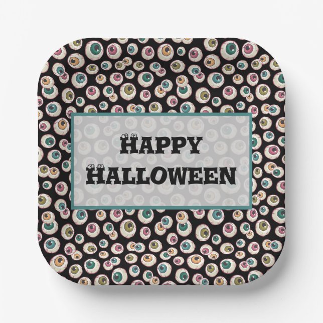 Halloween Eyeballs Paper Plates (Front)