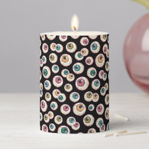 Halloween Eyeballs Pillar Candle