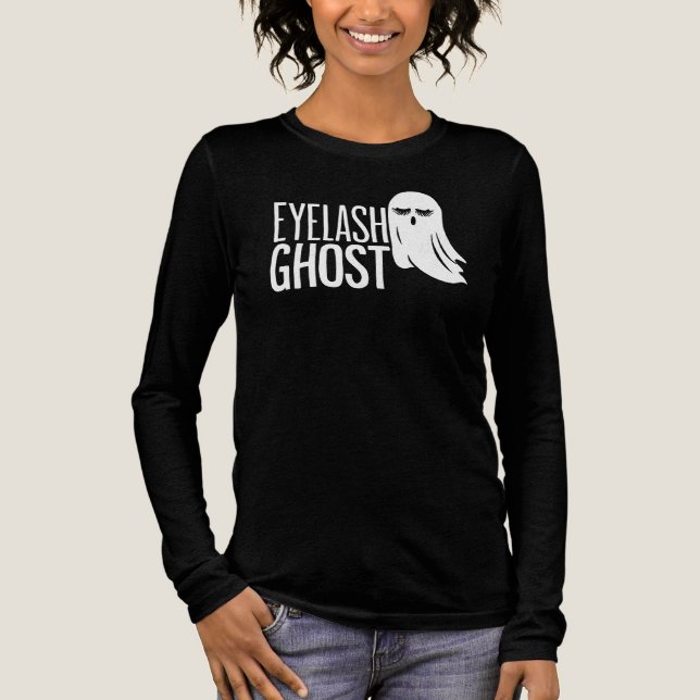 Halloween Eyelash Ghost Tri-Blend Shirt (Front)