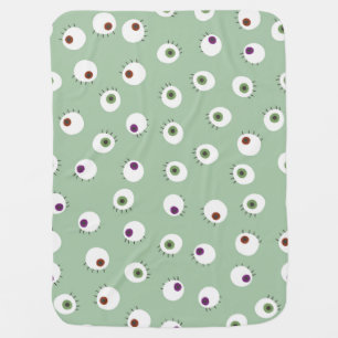 Halloween eyes, hand-drawn seamless pattern. baby blanket