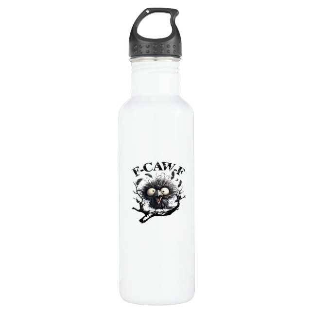 Halloween F-Caw-F Bird Cool Unique Stainless Steel Water Bottle (Front)