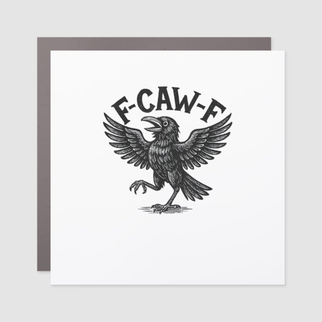 Halloween F-Caw-F Bird Crow Women Men Minimal Clea Car Magnet (Front)