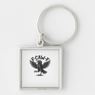 Halloween F-Caw-F Bird Crow Women Men Minimal Clea Keychain