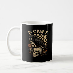 Halloween F-Caw-F Raven Bird F-Caw-F Crow Checkere Coffee Mug