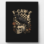 Halloween F-Caw-F Raven Bird F-Caw-F Crow Checkere Plaque