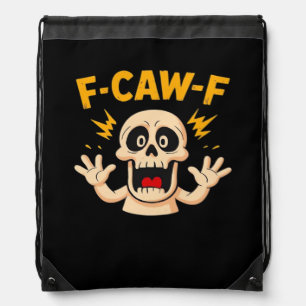 Halloween F-Caw-F Skull Drawstring Bag