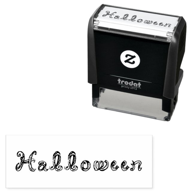 Halloween Fabric Font Letters Line Art Self-inking Stamp (In Situ)