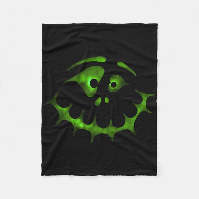 Halloween Face 5 - Green (d010-0466a)  Fleece Blanket (Front)